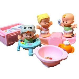 Fisher Price Little People Babies Nursery Figures w/ Accessories 8 pc Set